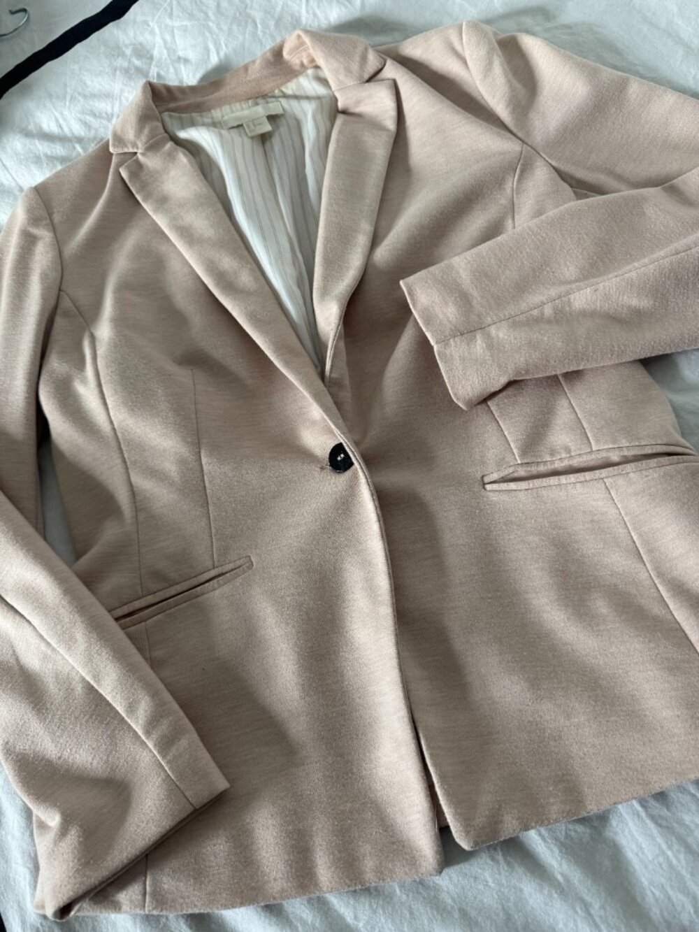 EUC H&M Blush Pink One Button Blazer Sz 12 - Picture 4 of 7
